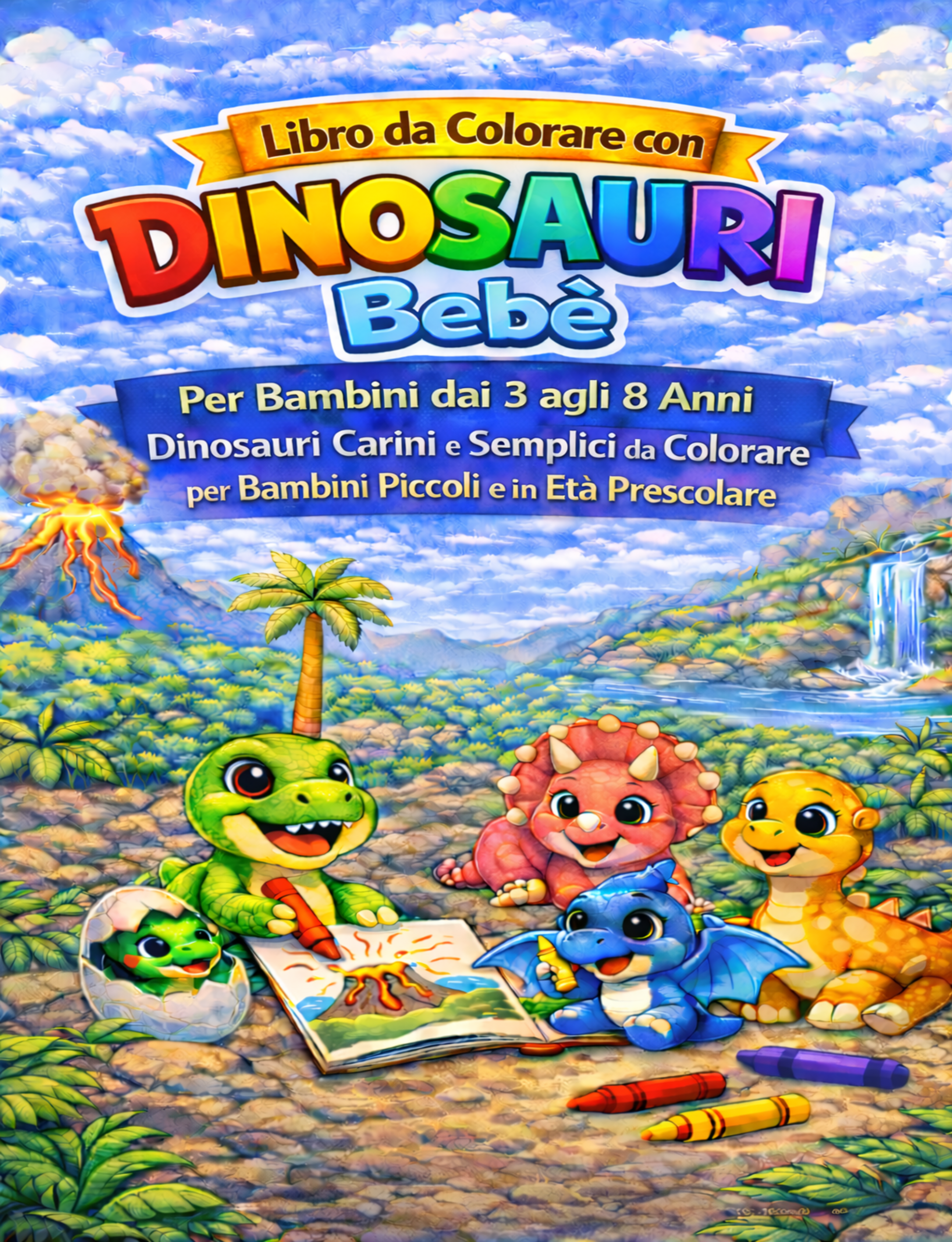 Libro da Colorare con Dinosauri Bebè cover