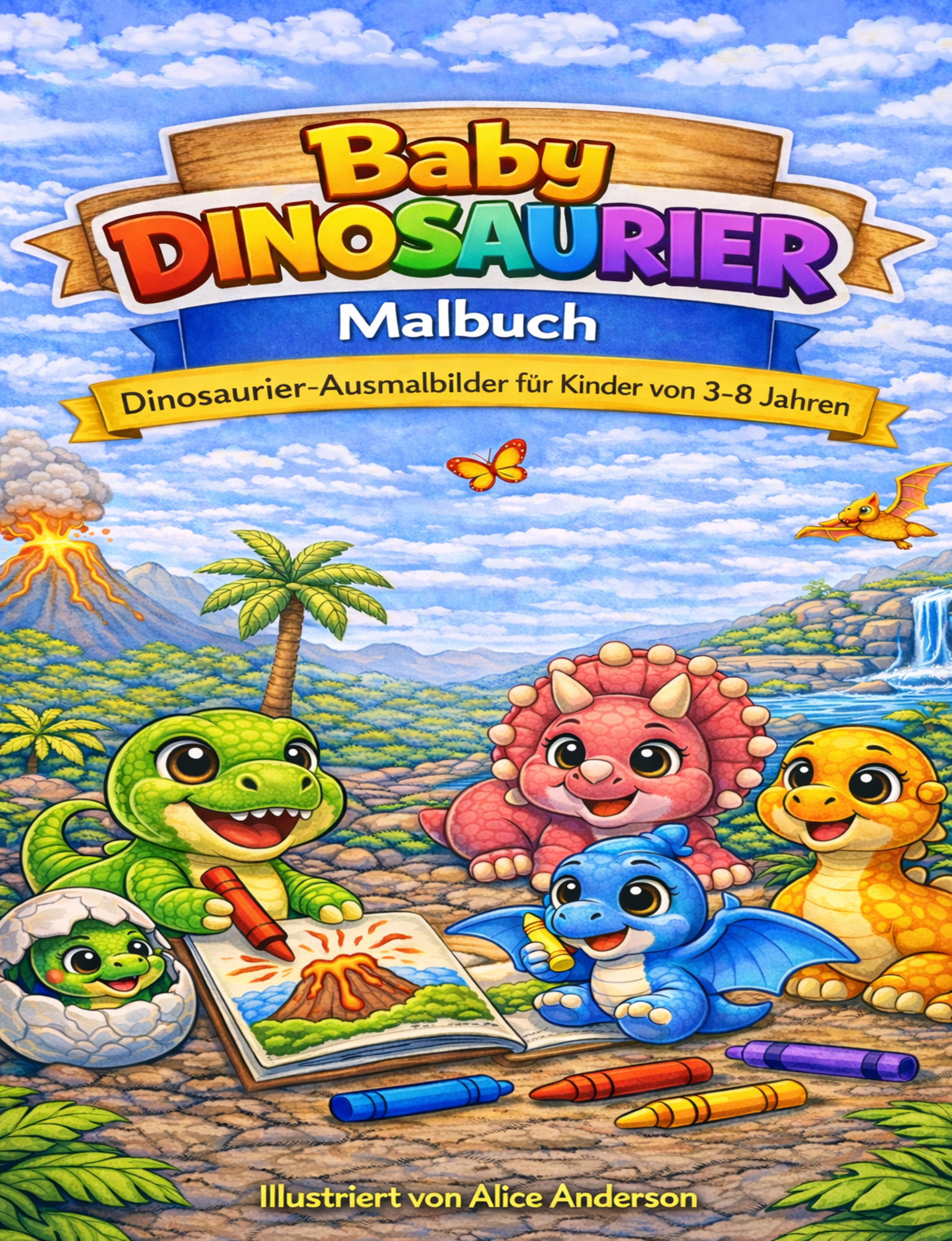 Baby-Dinosaurier-Malbuch cover