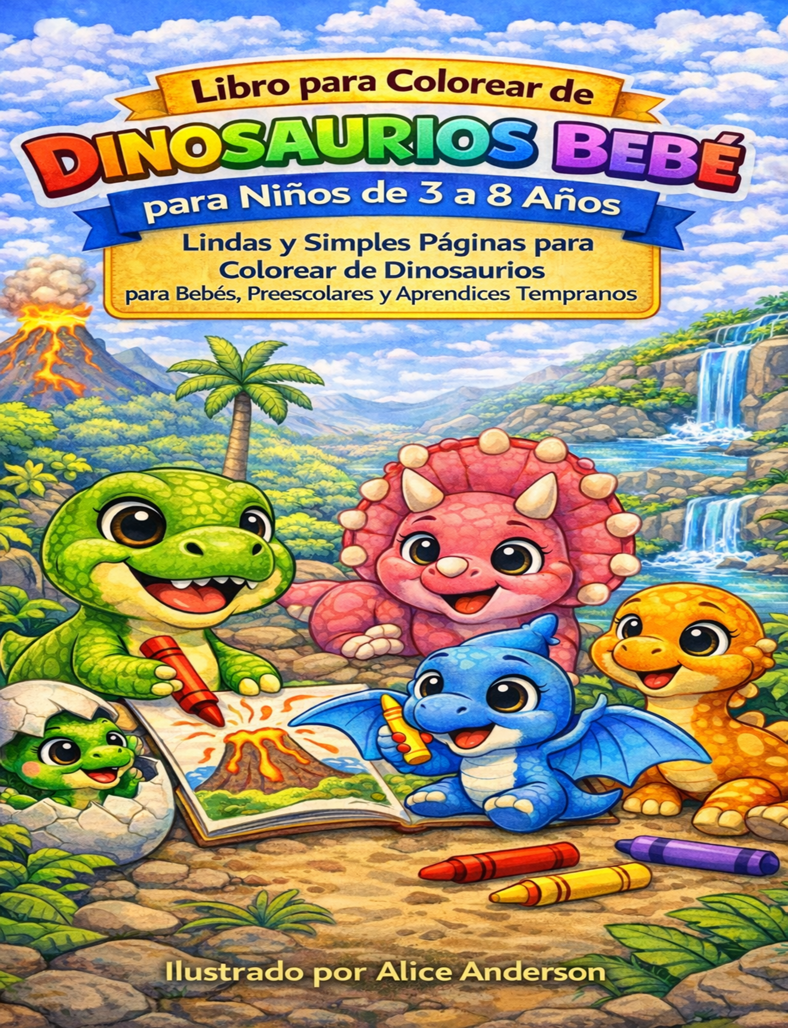 Libro para Colorear de Dinosaurios Bebé cover